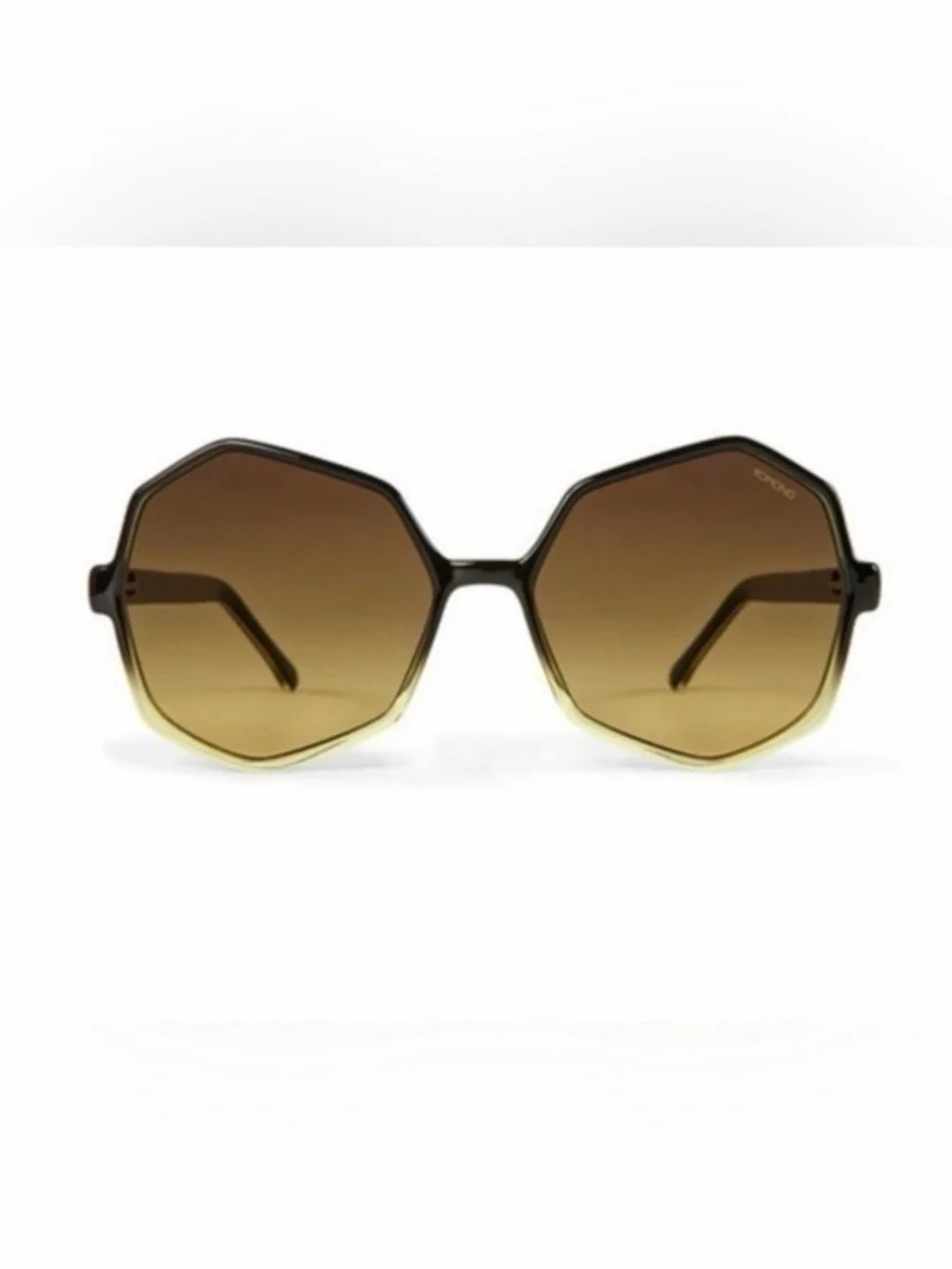 Komono Sunglasses NEW The Bonnie Oversized Geometric Gradient Black Yellow